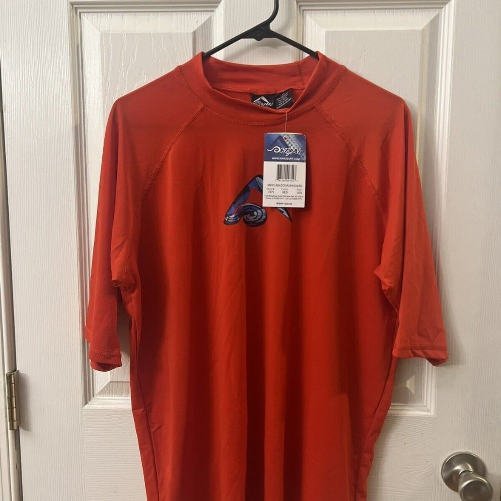 Kanu Surf Reds‎ Men’s Abacus Rash guard Top Size XXL